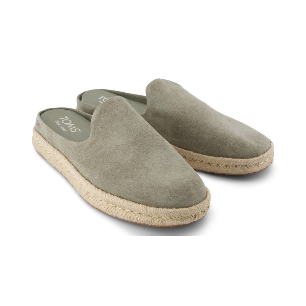 TOMS รองเท้าลำลองผู้ชาย สลิปออน รุ่น Santiago Mule Vertiver Grey Suede (CE) รองเท้าลิขสิทธิ์แท้