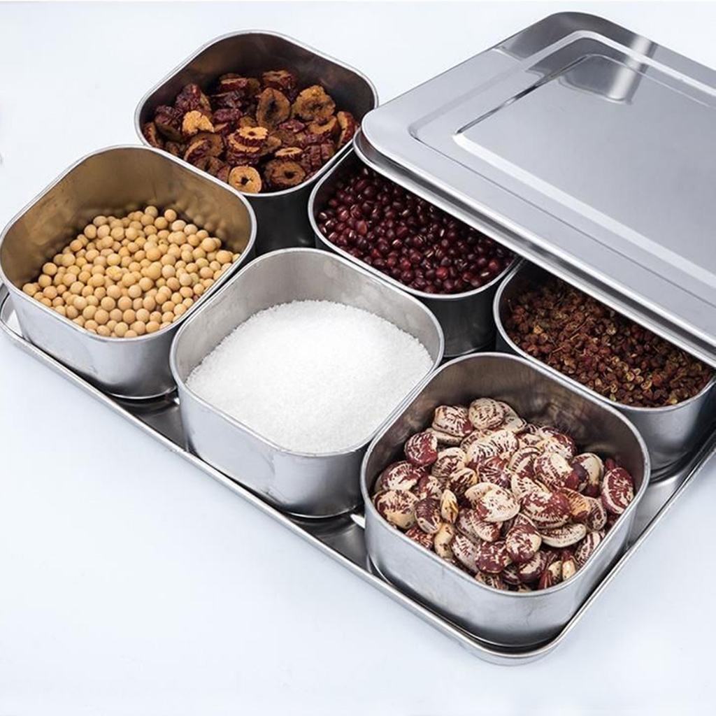 สแตนเลสใส่อาหาร กล่องใส่เครื่องปรุงสแตนเลส กล่องใส่อาหารสแตนเลสเกรด304 ที่ใส่เครื่องปรุง - รูปที่ 5
