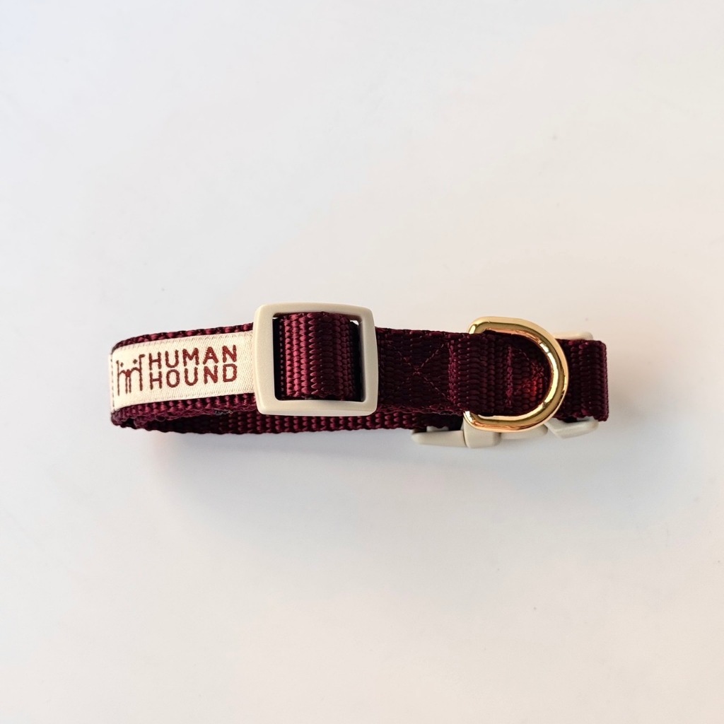 ปลอกคอสุนัข Human and  Hound  รุ่น Quick Snap Collar! - สีแดงเลือดหมู Burgundy - รูปที่ 2