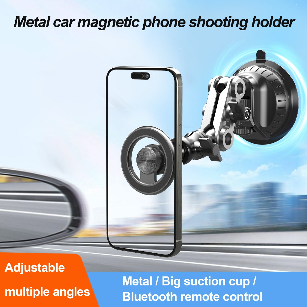 ที่วางโทรศัพท์แม่เหล็กติดรถยนต์ หมุนได้ 360° พร้อมถ้วยดูดแรงสูงรับน้ำหนักได้ถึง 10KGระบบแม่เหล็ก ดูดแน่น ใช้งานง่าย