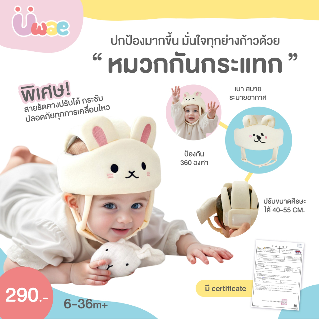 Uwae หมวกกันกระแทกเด็ก หมวกกันน็อกเด็ก 360 องศา น้ำหนักเบา ระบายอากาศได้ดี รุ่น HM001-HM002