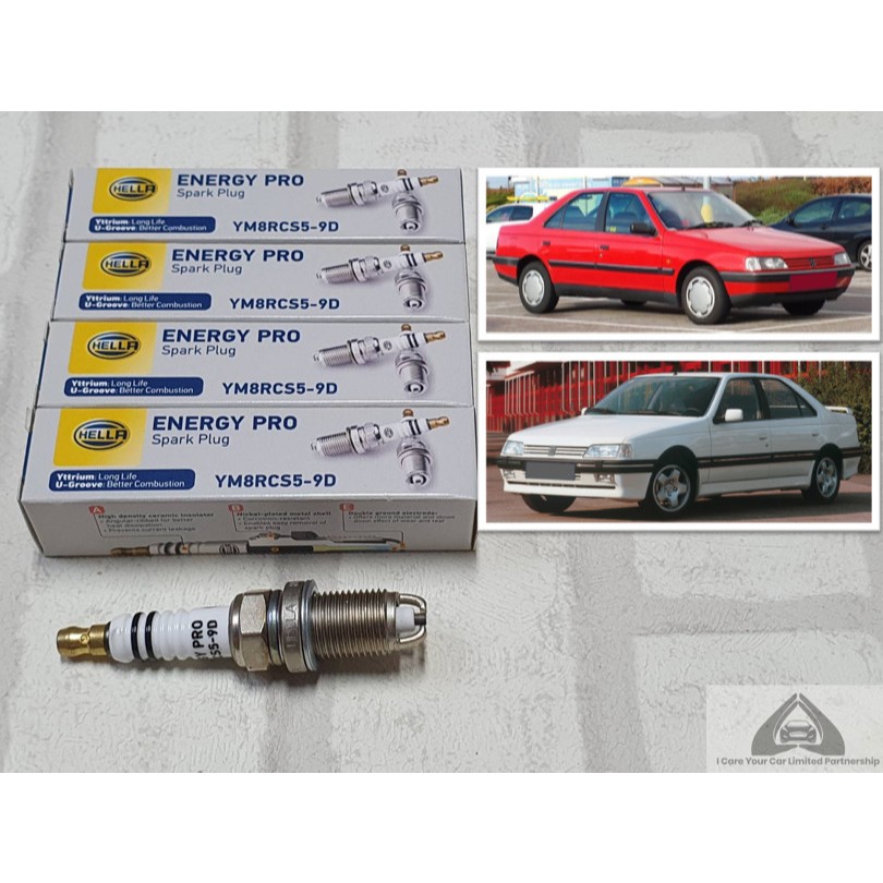 หัวเทียน Peugeot 405 ชนิดยิธเทรียม ระยะใช้งาน 40000 กม : Hella YM8RCS5-9D
