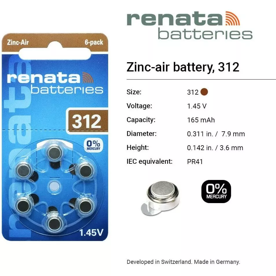 ถ่านเครื่องช่วยฟัง Renata ZA10 / ZA13 / ZA312 / ZA675 1.45V thumbnail 9