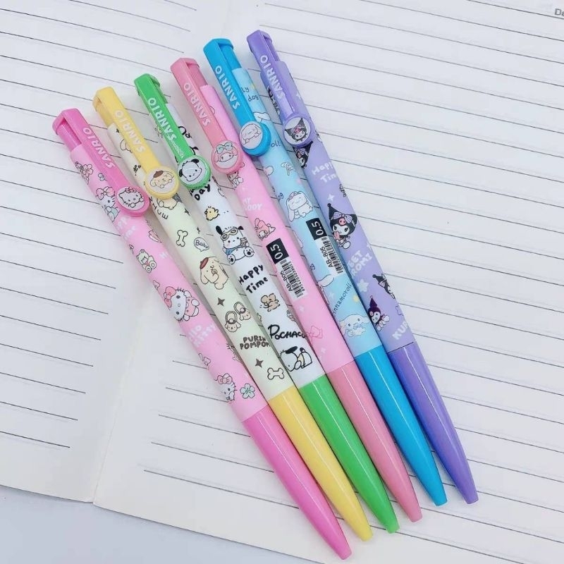 เข้าใหม่🎉😀พร้อมส่งจากไทย❗❗กดขั้นต่ำ2ชิ้นรวมได้ทั้งร้านนะคะ🥳ปากกาลูกลื่นแบบกด ลายซานริโอ้ ขนาดหัว 0.5 หมึกสีน้ำเงิน