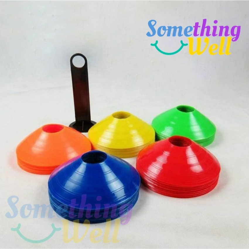 กรวยฝึกซ้อมฟุตบอล (Set 10 ชิ้น) มาร์คเกอร์โคน กรวยพลาสติกทรงกลม Discone Marker Cone