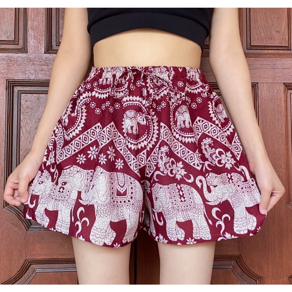 กางเกงขาสั้น กางเกงลายช้าง Elephant pants Thai pants Shorts - รูปที่ 3