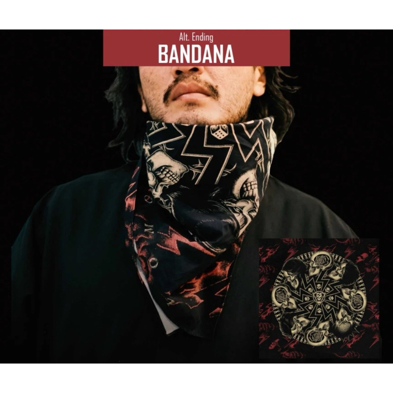 มือ1 แท้100% Alt. Ending Bandana Lomosonic โลโมโซนิค ผ้าพันคอ อเนกประสงค์ โพกหัว ผูกคอ ผูกกระเป๋า ผ้