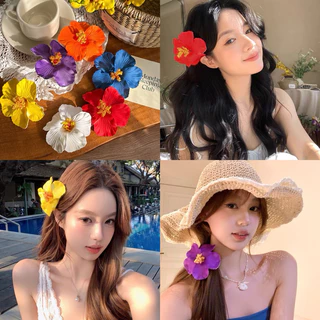 🌼พร้อมส่งจากไทย🌼กิ๊บติดผมดอกชบา กิ๊บติดผมดอกไม้summerหน้าร้อน กิ๊บดอกไม้สไตล์ทะเล