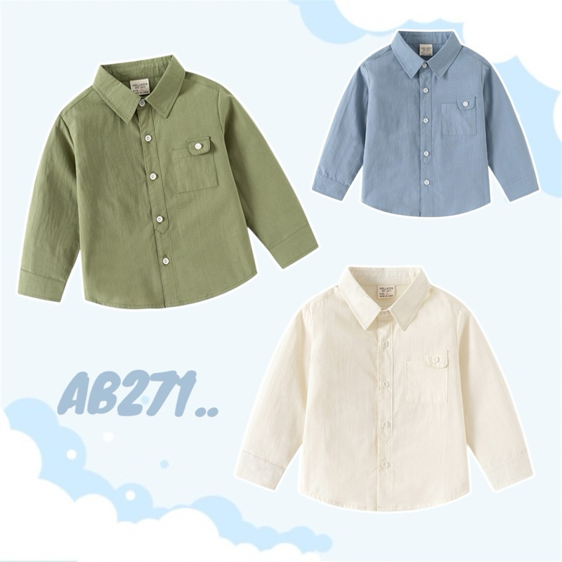 AB271 เสื้อเชิ้ตเด็ก ชุดออกงาน เสื้อผ้าเด็ก แฟชั่นเด็กผู้ชาย สินค้าพร้อมส่งในไทย 🇹🇭