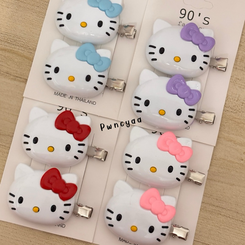 กิ๊บติดผมแฟชั่น ติดหน้าม้า ลายคิตตี้ 2 ชิ้น sario hello kitty มีหลายสี ส่งในไทย