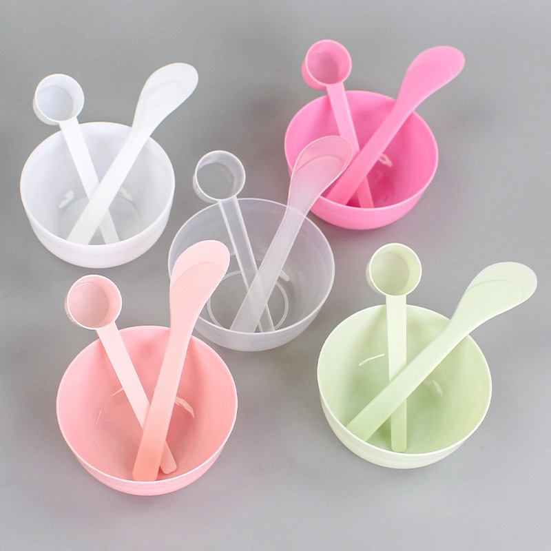 (10เซ็ต) Set 3ชิ้น ถ้วยมาส์กหน้า+ไม้พาย+ช้อนตัก ชุดมาส์กหน้า ชุดผสมมาส์ก มี 5 สี ถูกที่สุด!! face mask bowl - รูปที่ 5