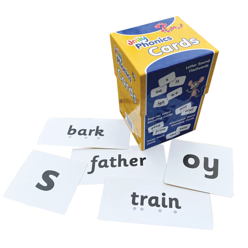 Jolly Phonics Cards (no picture 300 cards): In Precursive Letters/ In Print Letters