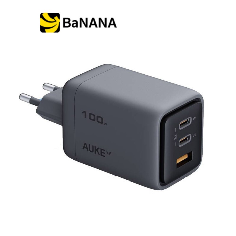 อะแดปเตอร์ AUKEY Wall Charger 1 USB-A / 2 USB-C 100W Gray (PA-C5) (ITSI) by Banana IT