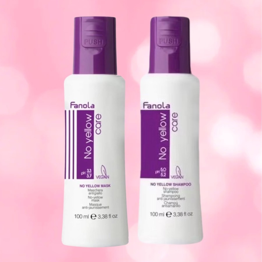 Fanola wonder No Yellow Shampoo  Mask แชมพูม่วง  มาส์คม่วง สำหรับผมทำสีเทา-หม่น หักล้างเม็ดสีเหลืองแฝง พร้อมบำรุงผม Anti