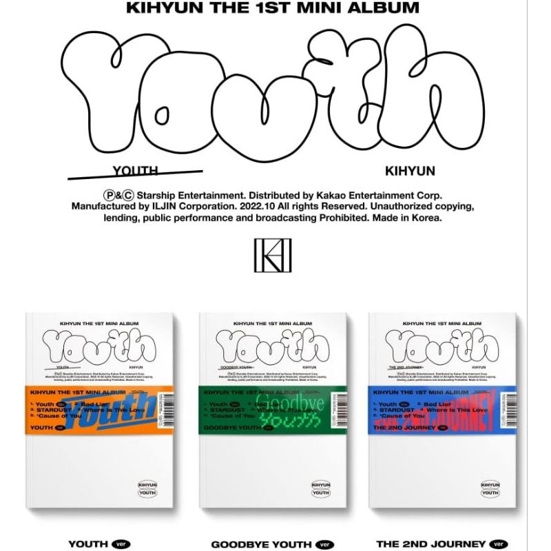 ❣️พร้อมส่ง❣️ Kihyun - YOUTH the 1st mini album