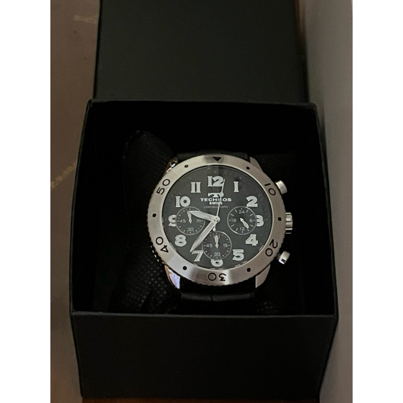 นาฬิกาข้อมือ Chronograph ยี่ห้อ TECHNOS มือสองญี่ปุ่น (สภาพ 98%) คัดพิเศษ ของแท้จากญี่ปุ่น 100%