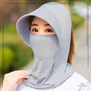 หมวกกันแดดระบายอากาศ หมวกคลุมกันแดด มีผ้าปิดหน้า น้ำหนักเบา ระบายอากาศได้ดี กันลมและกันฝุ่น เหมาะกับใส่กลางแจ้ง
