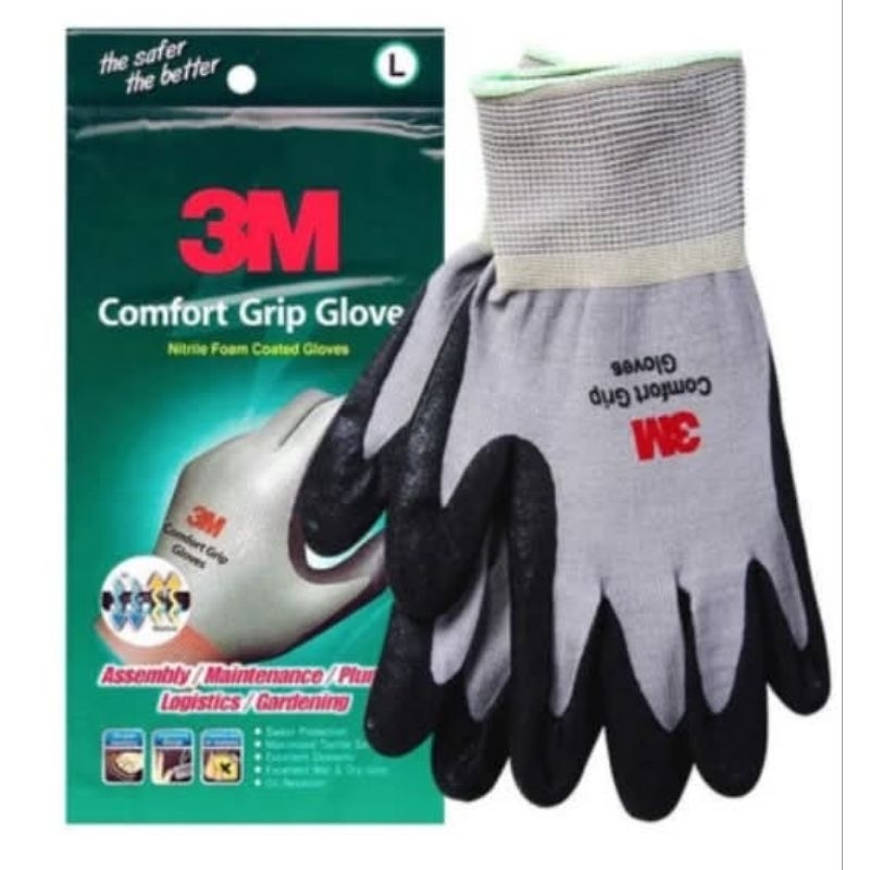 3M Comfrot Grip ถุงมือไนล่อนเคลือบไนไตร ยี่ห้อ3M มาตรฐานการป้องกัน - EN 388: 4122 ของแท้รับประกัน