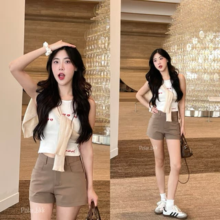 NEW!!! Jennie short pants กางเกงขาสั้น กระเป๋าเหลี่ยม ซิปหน้า กางเกงขาสั้นสำหรับผู้หญิง polar.bkk