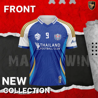 MAWIN เสื้อยืดคอวีพิมพ์ลาย 9 CLUB ใส่ได้ทั้งหญิง ชาย