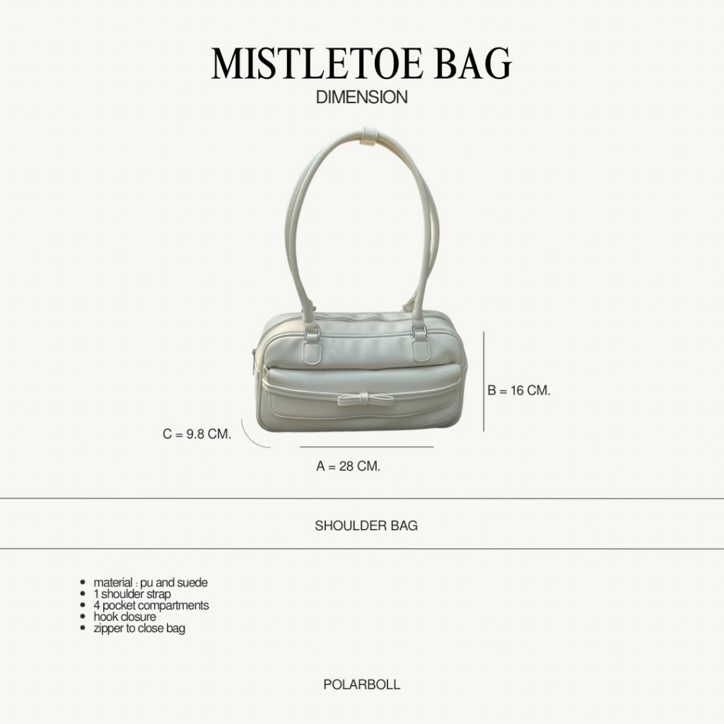 Polarboll - MISTLETOE กระเป๋าสะพายข้างหนัง PU/SUEDE