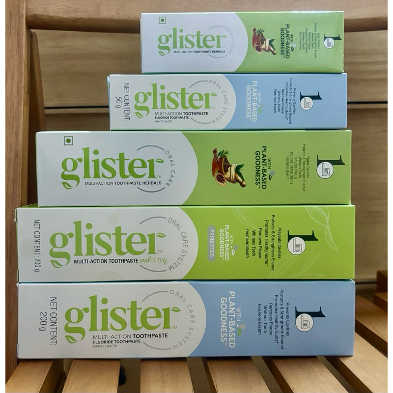 Glisterยาสีฟัน มัลติ-แอคขั่น ฟลูออไรด์(รสมิ้นส์)-รสขาขาว-สมุนไพร11ชนิดปริมาณสุทธิ50- 200 กรัมช็อปไทย🇹🇭