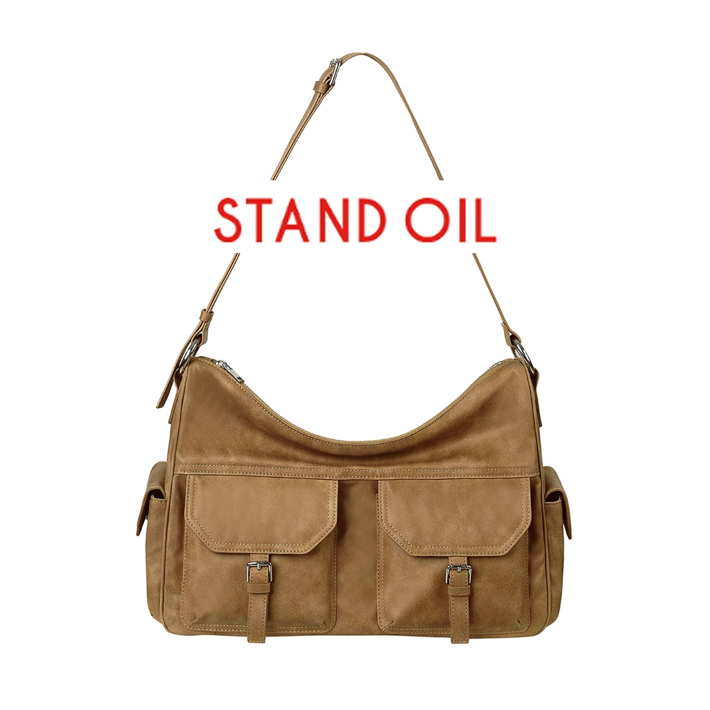 กระเป๋า STAND OIL เกาหลี 🔥 ของแท้ 100% รุ่นพิเศษ Exclusive สุดฮิต Joey Bag สี Camel  ไม่เคยใช้