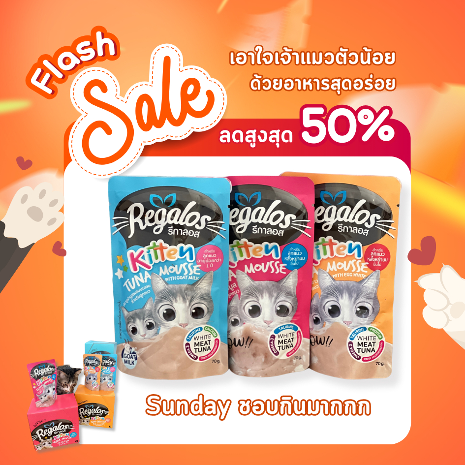 รีกาลอส (Regalos) อาหารแมวเกรดพรีเมียม อาหารแมว อาหารเปียก สำหรับลูกแมว