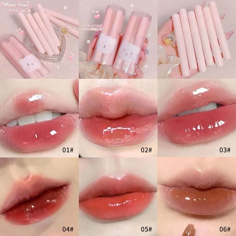 ลิปสติก ลิปกลอส เคลือบริมฝีปาก สีนู้ด แบบธรรมชาติ สไตล์เกาหลี ติดทนนาน