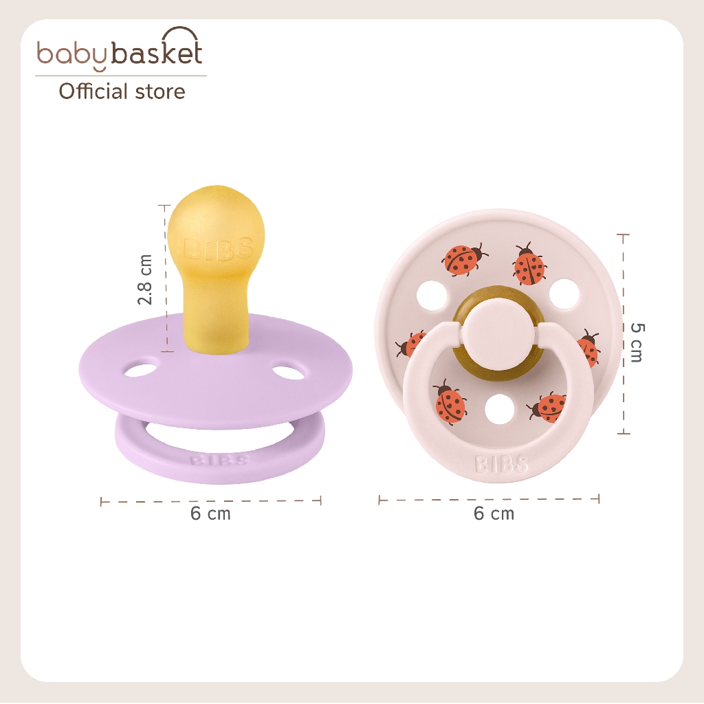 จุกหลอกทรงกลม Bibs Studio Collection Urban Garden Size 1 จุกหลอกยางธรรมชาติ 100% สำหรับเด็กแรกเกิดขึ้นไป 1 แพ็ค 2 ชิิ้น