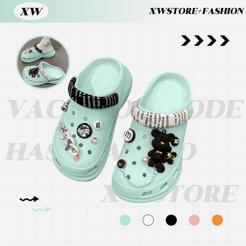 XWshopee จัดส่งเร็วมาก รองเท้าหัวโตทันสมัย สวมใส่สบาย พื้นรองเท้านุ่ม กันลื่น แน่น มี 5 สีให้คุณเลือก แถมสติกเกอร์ลายใหม