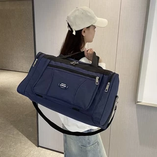 กระเป๋าใส่เสื้อผ้าไปเที่ยว กระเป๋าเดินทาง ผ้าออกซ์ฟอร์ด ความจุขนาดใหญ่พิเศษ กันน้ํา พับได้ มีหลายช่อง