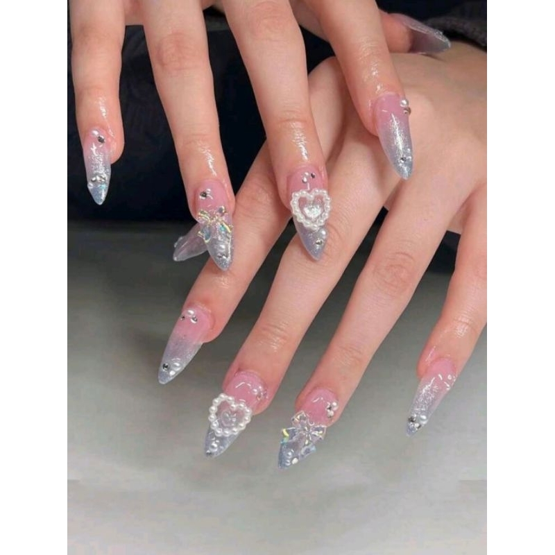 พร้อมส่ง💯 เล็บปลอมสำเร็จรูป เล็บปลอม 24ชิ้น💥