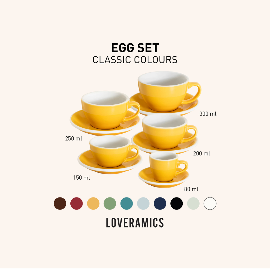 Loveramics ชุดแก้วกาแฟเซรามิค รุ่น EGG Set (Cup & Saucer) - Classic Colors