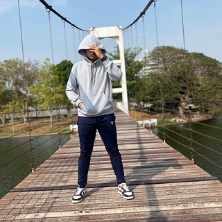 กางเกงขายาว jogger Slim2 สีกรม สีดำดีไซน์ทรงสวยเข้ารูปใส่เท่ *