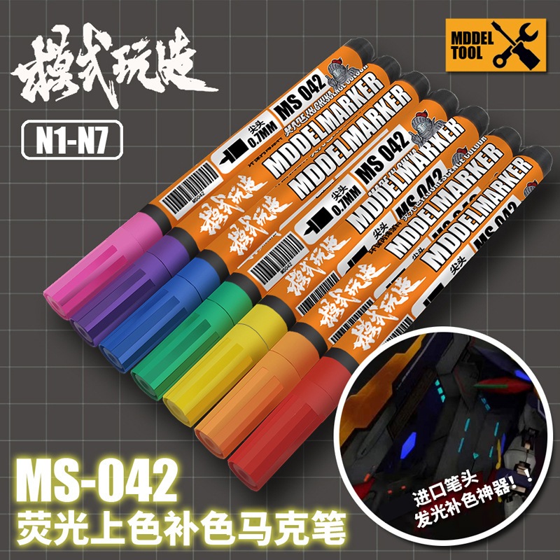 MOSHI (MS-042) Markers Erase (Fluorescent Color) ปากกาเรืองแสง สําหรับกันพลา กันดั้ม