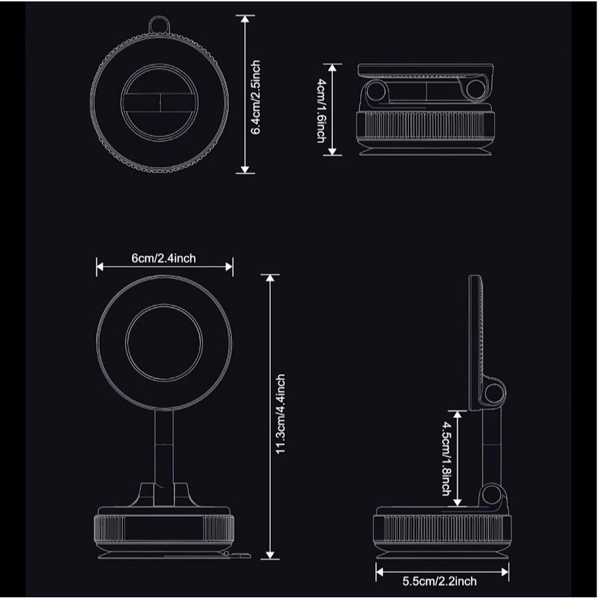 ที่วางโทรศัพท์แบบแม่เหล็กพับได้ดีไซน์ใหม่ล่าสุดสำหรับรถ ที่วางโทรศัพท์มือถือแบบดูดติดกระจกหน้ารถ แผงหน้าปัด h67 K007 - รูปที่ 4