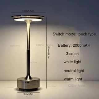 【การจัดส่งไทย】Table Lamp โคมไฟตั้งโต๊ะ LED สามสี แบบไร้สาย เซนเซอร์สัมผัส ชาร์จไฟได้ สําหรับร้านอาหาร โรงแรม บาร์ ห้องนอ