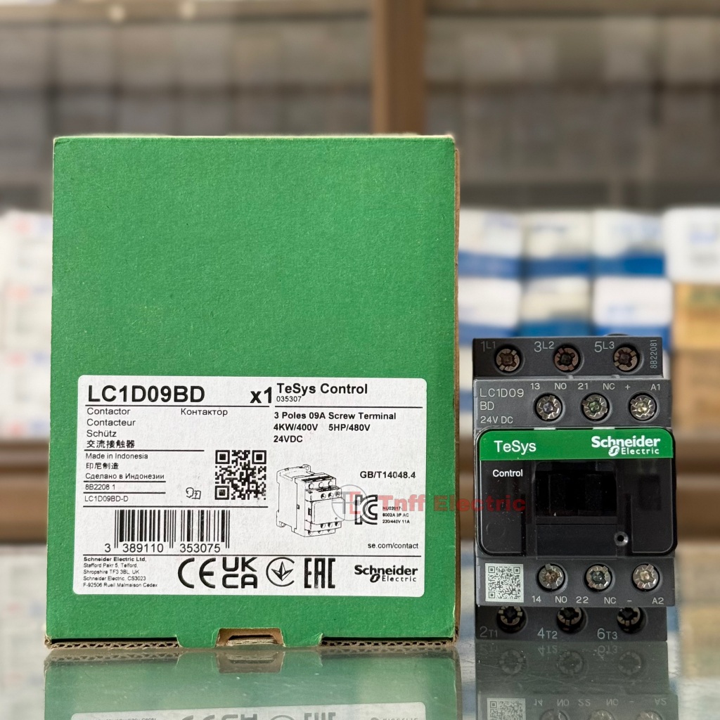 Schneider LC1D09BD (คอยล์ 24VDC) แมกเนติก คอนแทคเตอร์ (1NO + 1NC)