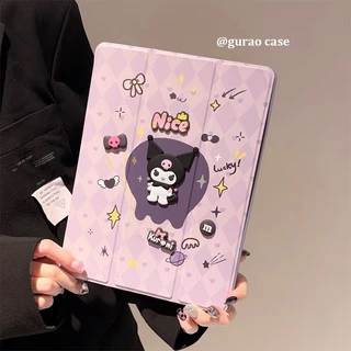 010.เคสฝาพับ ลายการ์ตูน สําหรับ Samsung Galaxy Tab S6 lite/Tab A7 lite/Tab A11 A9 Plus Tab S10 S9 FE S9FE มีช่องใส่ปากกา