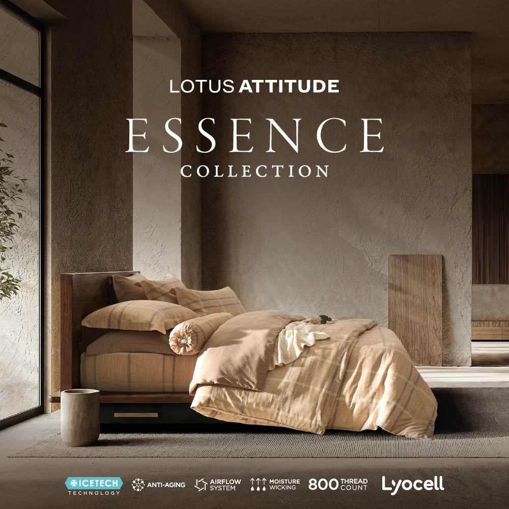 LOTUS ATTITUDE ปลอกผ้านวม เทคโนโลยีผ้าถนอมผิว ทอ 800 เส้น รุ่น Essence ส่งฟรี