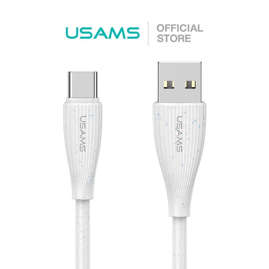[รับประกัน 1 ปี] USAMS SJ714 สายชาร์จเร็ว Type-C 3A Fast Charging Data Cable - Green Series 1M