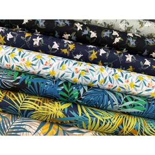 ผ้าเมตร ผ้าคอตต้อนญี่ปุ่น 100% ผ้าพิมพ์ลายดอก หน้ากว้าง 60 น…