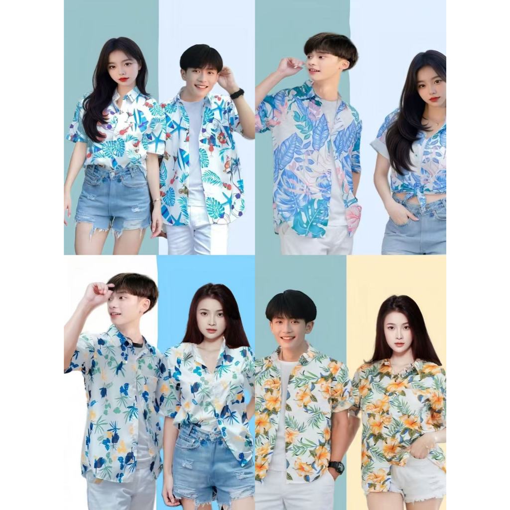 🔥NEW🔥Jwan shopเสื้อเชิ้ตฮาวายแขนสั้นสไตล์เกาหลี เสื้อใส่ได้ทั้งชาย-หญิง2025 Hawaii