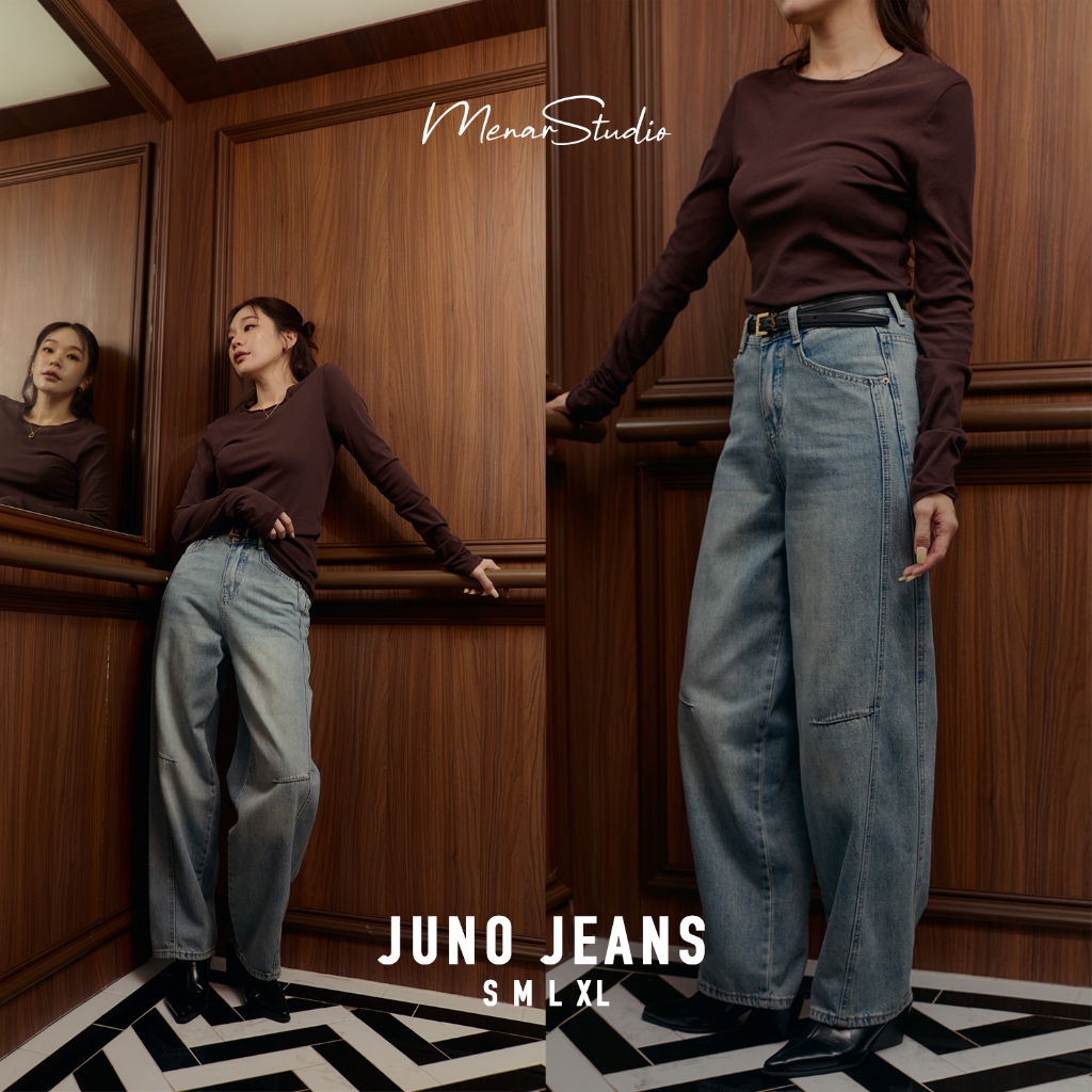 [JUNO JEANS] ยีนส์ทรงบอลลูน ทรงไม่พองจนเกินไป ทรงดีมากๆค่ะ ใส่สวยทุกคนแน่นอน