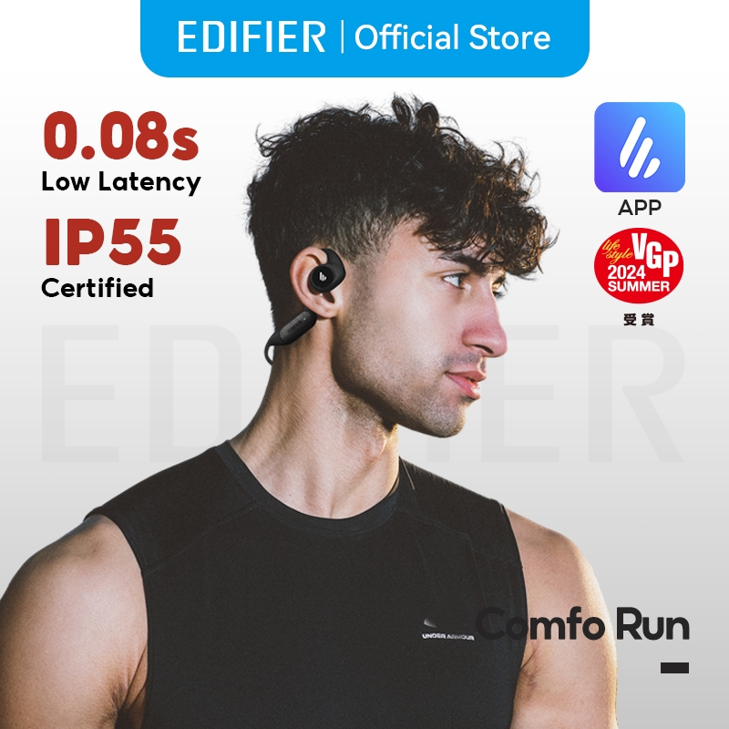 Edifier Comfo Run หูฟังไร้สายแบบสปอร์ตหูเปิด - Bluetooth 5.3 | IP55 กันน้ำและฝุ่น