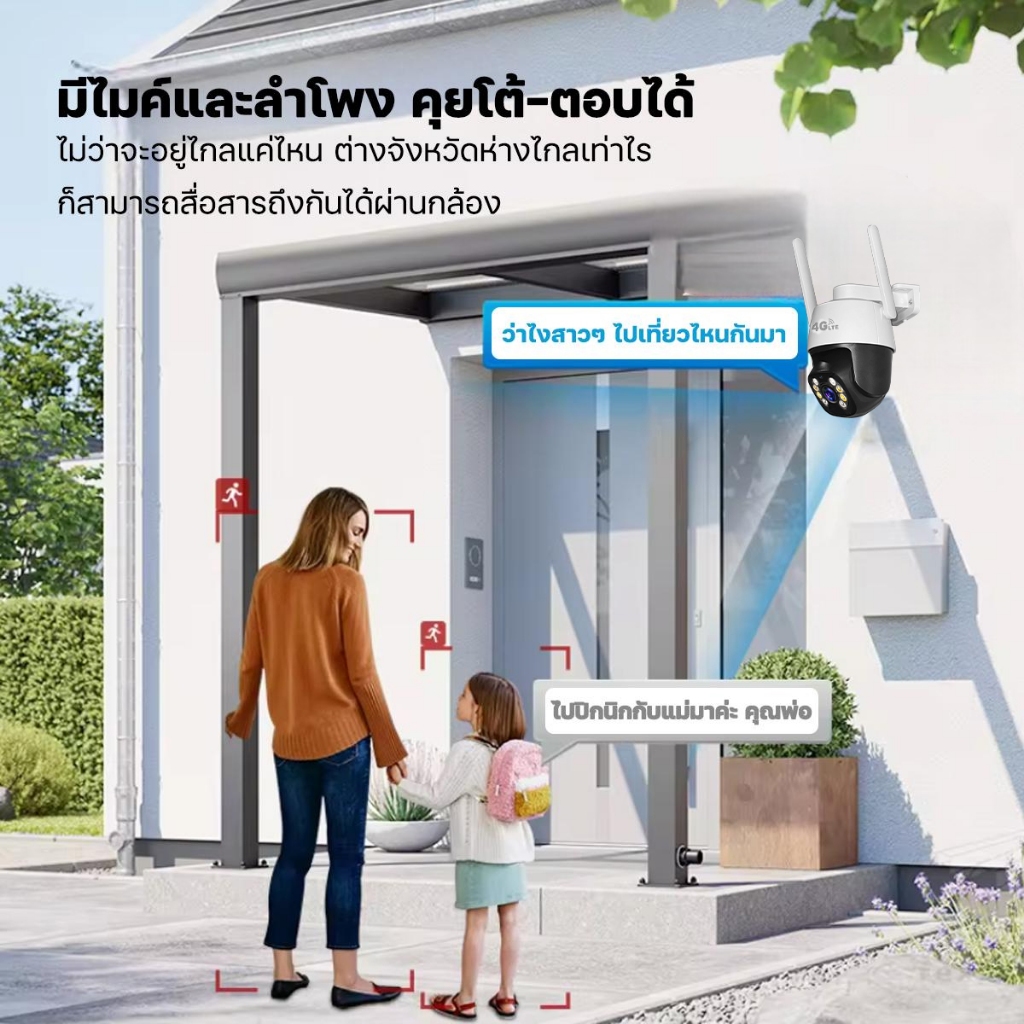 HOME-MALL V380 X8 กล้องวงจรปิด sim 4g ความชัด4K แจ้งเดือนโทรศัพท์มือถือ กล้องวงจรปิดแบบ4g sim