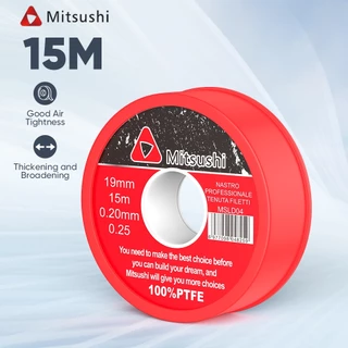 Mitsushi เทปพันเกลียว PTFE 19MM*15M*0.2MM*1PC กันน้ำ ซีลแน่น สำหรับงานประปา เหนียว แน่น ยืดหยุ่นดี