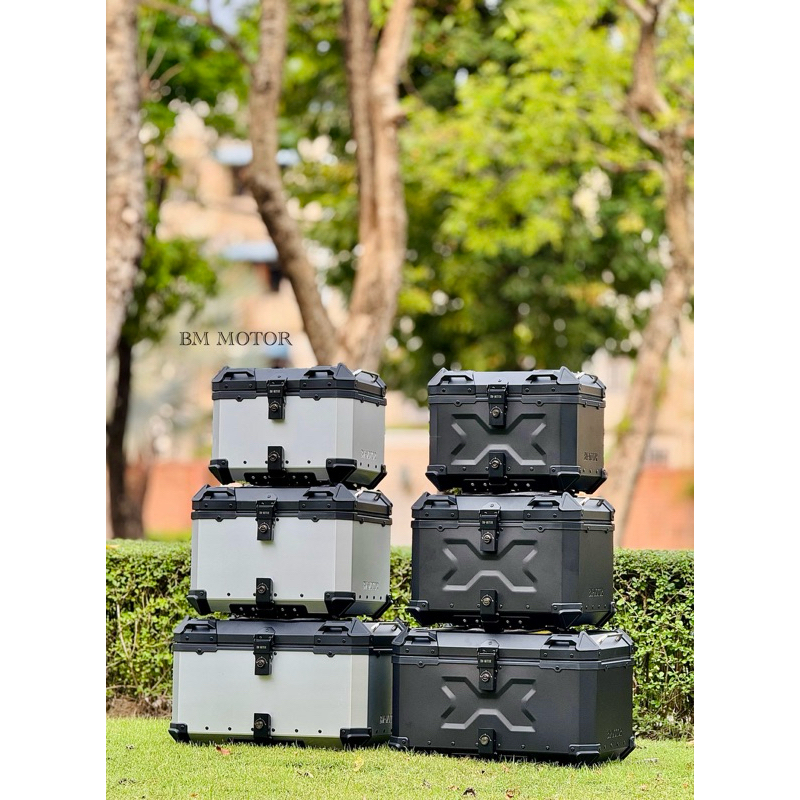 กล่องติดรถมอเตอร์ไซค์อลูมิเนียม​แท้BM-MOTOR#ปี๊บ/#กล่อง/#กระเป๋า #ปี๊บท้าย