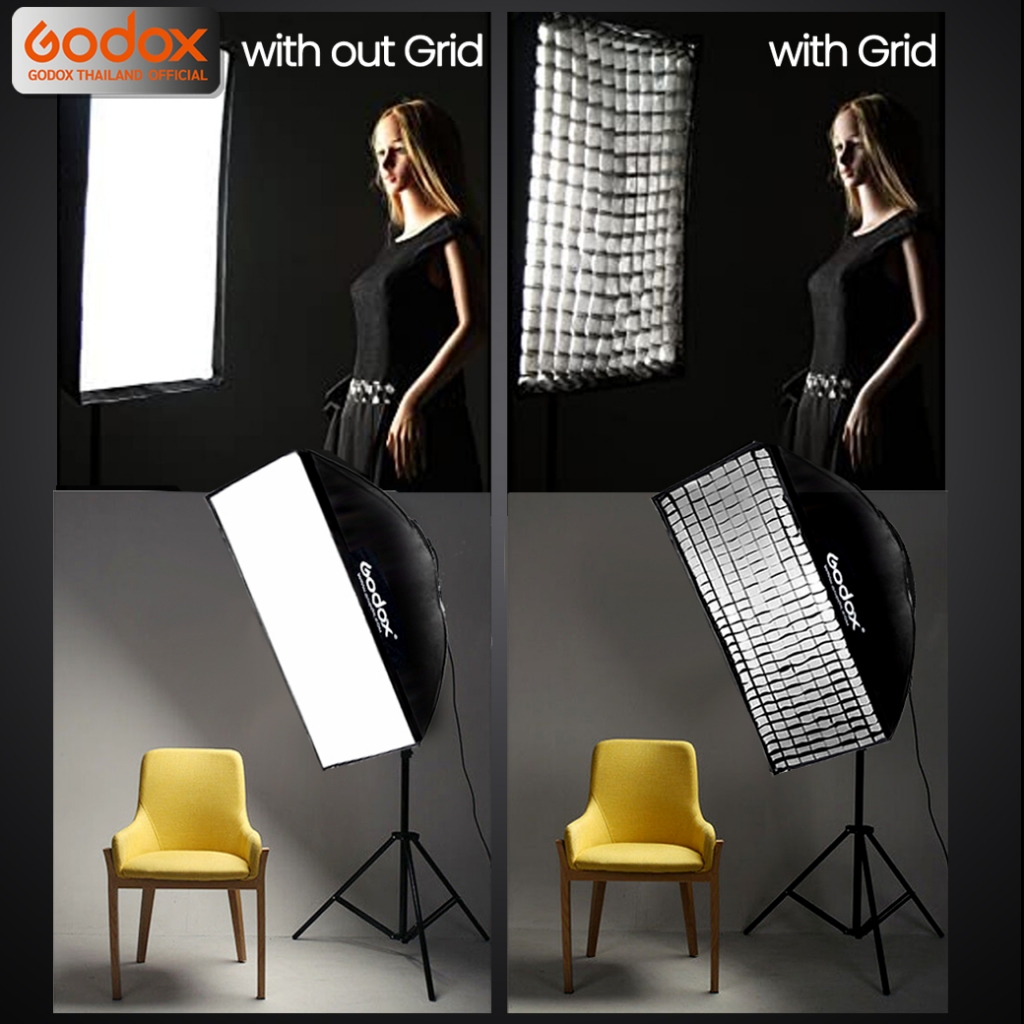 Godox Softbox SB-GUSW 80*120 cm. Quick Release Quad Softbox With Grid ( Bowen Mount ) / Godox Thailand